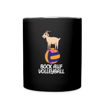 Bock Auf Volleyball Wortwitz - Tasse einfarbig - Schwarz - Vorne