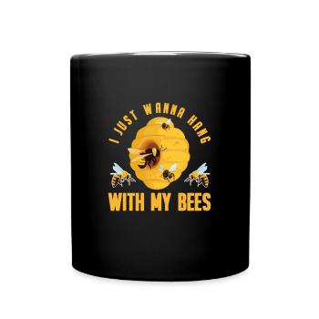 Hanging out with my bees beekeeper gift - Full Colour Mug - black - Front