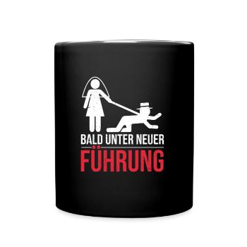 JGA Party Bald unter neuer Führung - Tasse einfarbig - Schwarz - Vorne