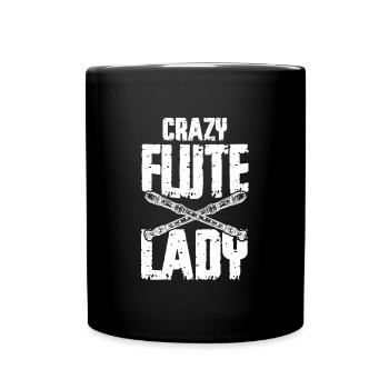 Crazy flute lady flute flute disant - Mug uni - noir - Devant