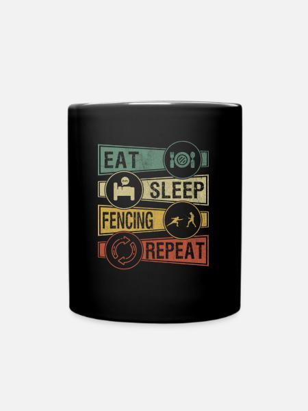 Fencing fencing - Full Colour Mug - black