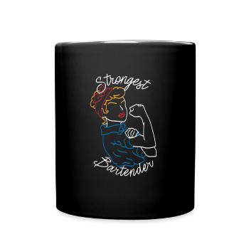 Femme barman - Mug uni - noir - Devant