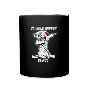 Dabbing Sensenmann Sense Tod Halloween Spruch - Tasse einfarbig - Schwarz - Vorne