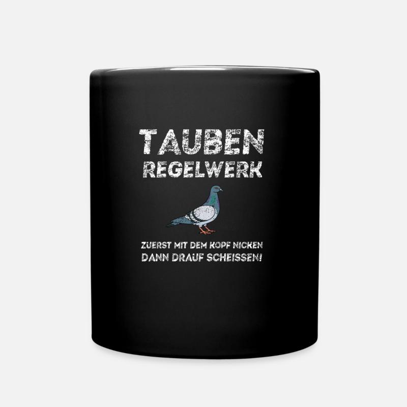Tauben - Tasse einfarbig - Schwarz