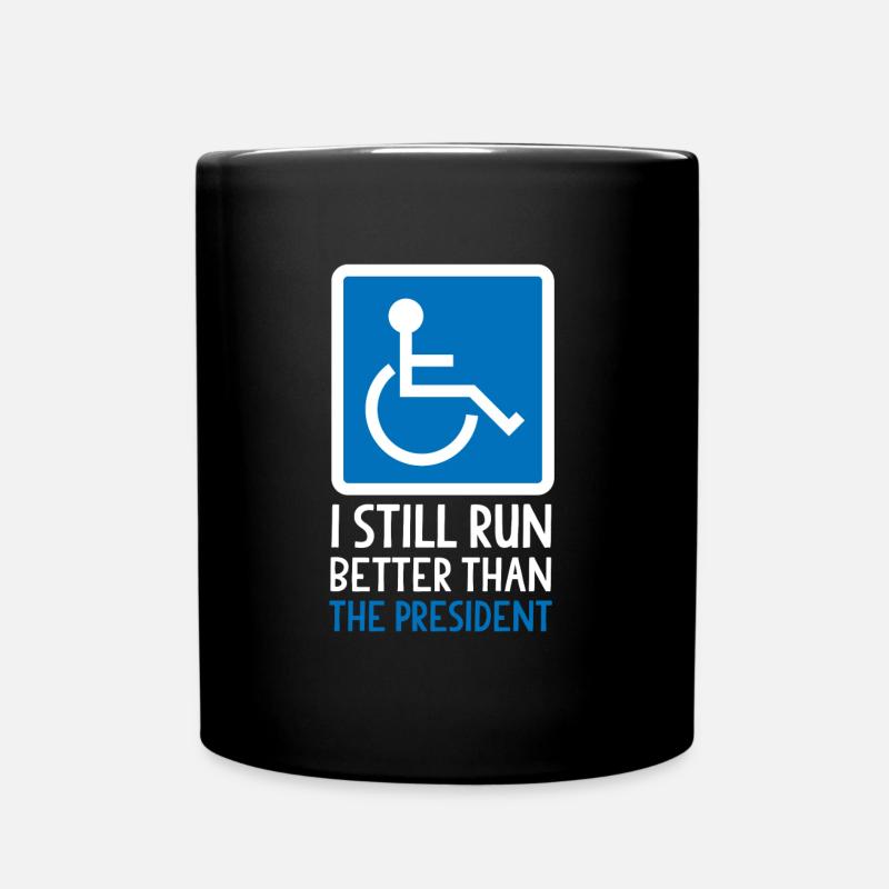 Rollstuhlfahrer lustiger Spruch - Tasse einfarbig - Schwarz