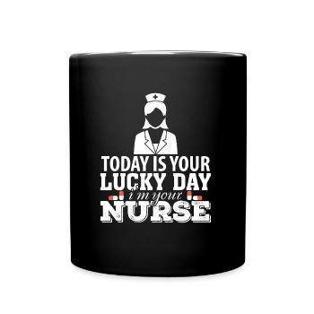 Cadeau d'infirmière soignante - Mug uni - noir - Devant