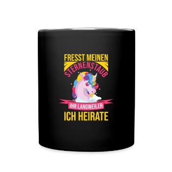 Junggesellenabschied Polterabend JGA Braut - Tasse einfarbig - Schwarz - Vorne