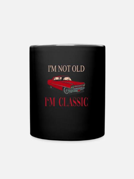 Funny Old Classic Car - Tasse einfarbig - Schwarz