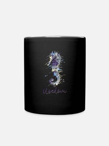 USEDOM OSTSEE DESIGN MIT SEEPFERDCHEN - Tasse einfarbig - Schwarz