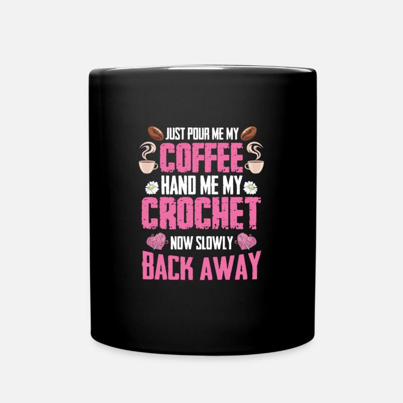 Lustig Stricken Wolle Nähen Kaffee Spruch Geschenk - Tasse einfarbig - Schwarz