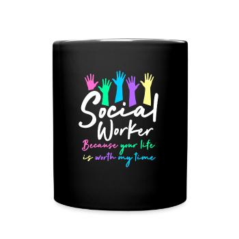 Travailleurs sociaux - Mug uni - noir - Devant