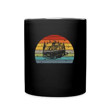 Nature Camping Caravan Camper Tent Funny Man - Full Colour Mug - black - Front