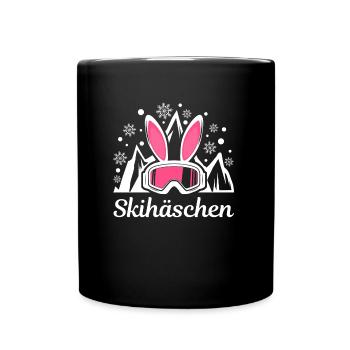 Skihase Apres Ski Snowboard Ski Urlaub Geschenk - Tasse einfarbig - Schwarz - Vorne
