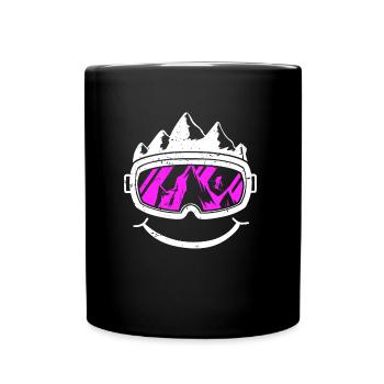 Snowboard Ski Vacation Smile Apres Ski Gift - Full Colour Mug - black - Front