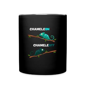 Chameleon Chameleoff - Dire drôle de caméléon - Mug uni - noir - Devant