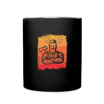 Carpenter Wood Saws Retro Lumberjack Gift Geek - Full Colour Mug - black - Front