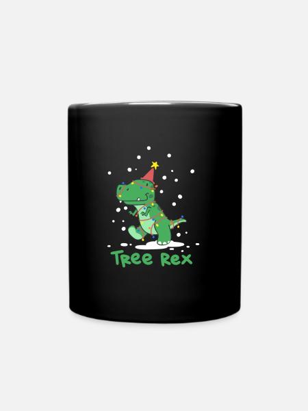 Weihnachten Tree Rex - Tasse einfarbig - Schwarz