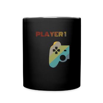 Nerd gamer dont level gaming geek gamen woman man - Full Colour Mug - black - Front