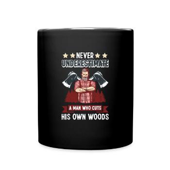 Cadeau de bûcheron forestier de tronçonneuse à chaîne - Mug uni - noir - Devant