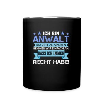 Anwalt - Tasse einfarbig - Schwarz - Vorne
