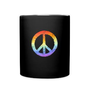 Hippy Peace Symbol Hippie Frieden Freiheit Liebe - Tasse einfarbig - Schwarz - Vorne