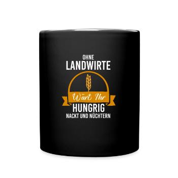 Traktor Bauer Evolution Landwirt Gülle Mann Jungs - Tasse einfarbig - Schwarz - Vorne