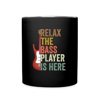 Bass Bassist Bassisten Gitarrist Spruch Lustig - Tasse einfarbig - Schwarz - Vorne