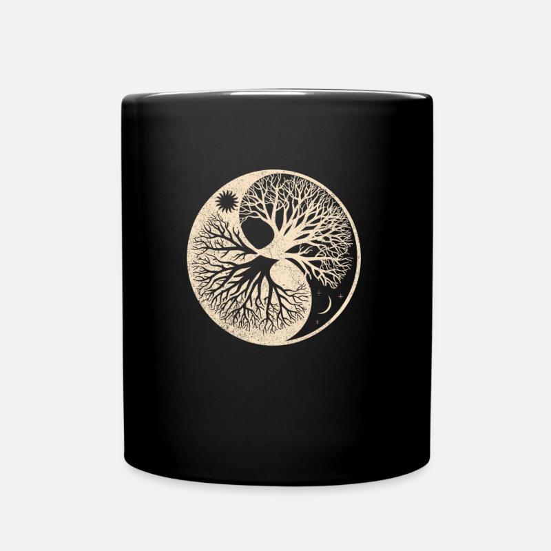 Wikinger Yggdrasil Lebensbaum Thor Odin Nidhöggr - Tasse einfarbig - Schwarz