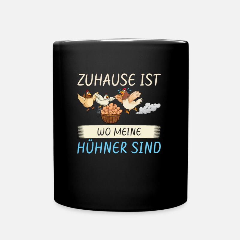 Huhn Hühner Bauernhof - Tasse einfarbig - Schwarz