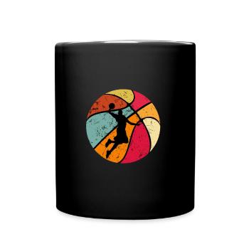 Basketball 70er 80er 90er Vintage Retro - Tasse einfarbig - Schwarz - Vorne
