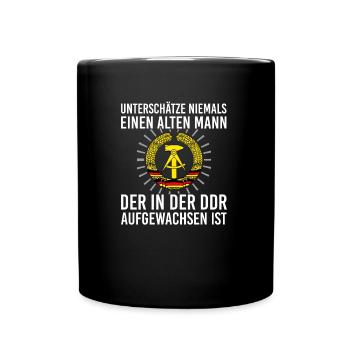 DDR Sachsen Erfurt Ossi Ostberlin Geschenk Spruch - Tasse einfarbig - Schwarz - Vorne