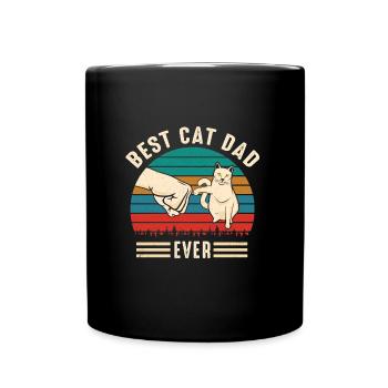 Best Cat Dad Ever Cat Fist Vintage Gentlemen - Full Colour Mug - black - Front