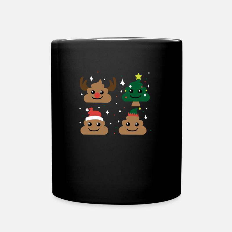 Emoji Caca de Noël - Mug uni - noir
