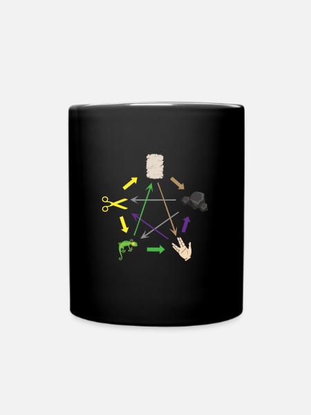 Scissors rock paper lizard ... nerd & geek - Full Colour Mug - black
