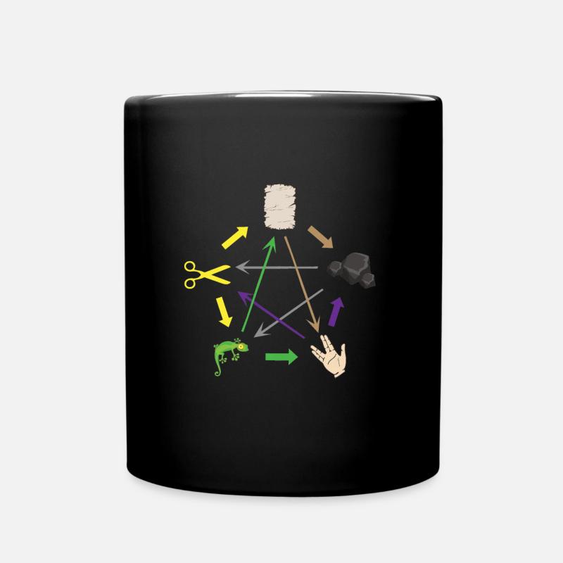 Schere Stein Papier Echse... Nerd & Geek - Tasse einfarbig - Schwarz