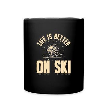 Ski Sports d'hiver vacances hiver après ski cadeau - Mug uni - noir - Devant