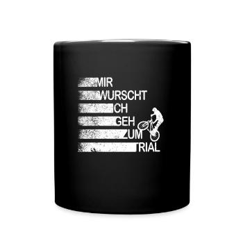 Mir Egal Wurscht Trial Mountainbike BMX Biker - Tasse einfarbig - Schwarz - Vorne