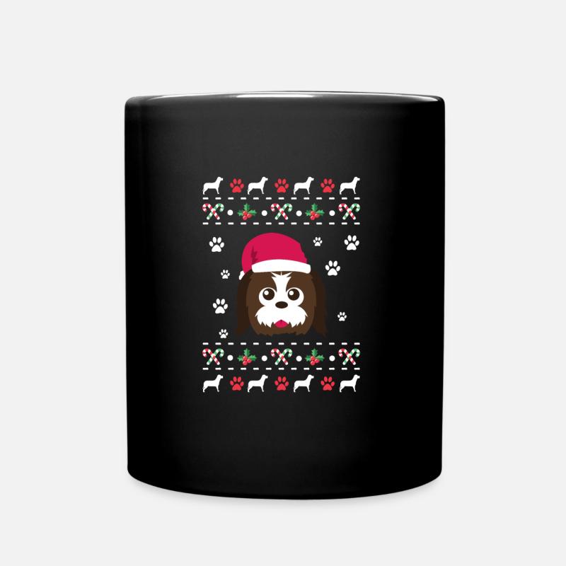 Noël Santa Shih tzu - Mug uni - noir