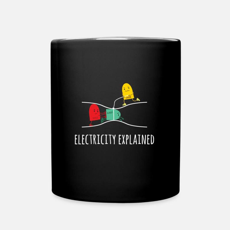 Electricity Explained Elektrizität Erklärt - Strom - Tasse einfarbig - Schwarz