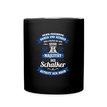 Schalke Spruch für Schalker: Seine Majestät Trikot - Tasse einfarbig - Schwarz - Vorne