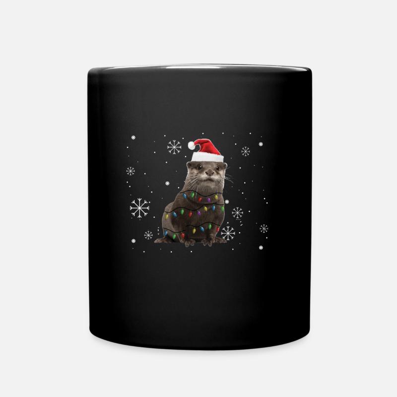 Décoration de Noël de loutre - Sapin de Noël de loutre - Mug uni - noir