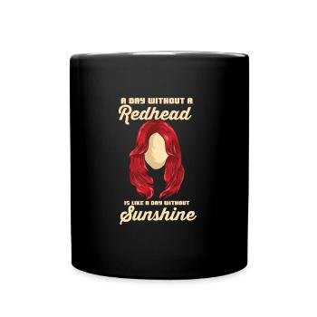 Une journée sans rousse - rousse - Mug uni - noir - Devant