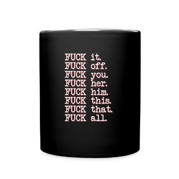 Sarcasme baise tout le monde cadeau - Mug uni - noir - Devant