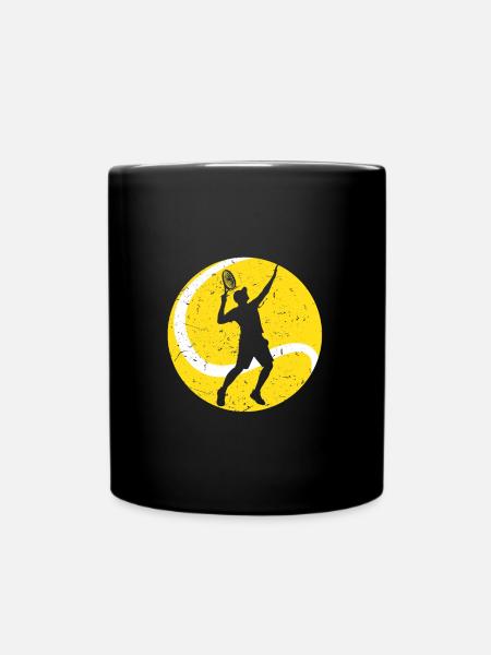 Balle de tennis joueur de tennis au service du tennis - Mug uni - noir