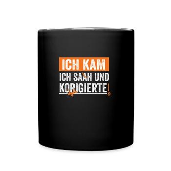 deutschlehrer lustig spruch - Tasse einfarbig - Schwarz - Vorne