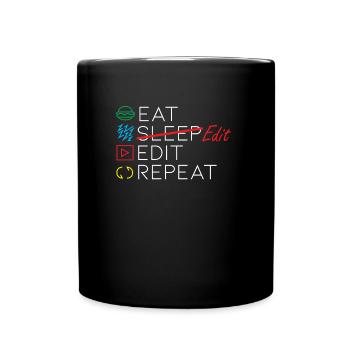 Video editor media designer quote - Full Colour Mug - black - Front