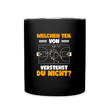 Basketball Coach Trainer Spruch Basketballer - Tasse einfarbig - Schwarz - Vorne