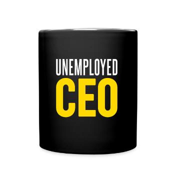 Arbeitsloser Chef - Tasse einfarbig - Schwarz - Vorne