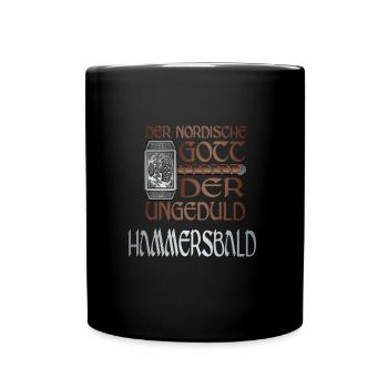 Wikinger Nordische Gott der Ungeduld Hammersbald - Tasse einfarbig - Schwarz - Vorne