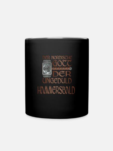 Wikinger Nordische Gott der Ungeduld Hammersbald - Tasse einfarbig - Schwarz